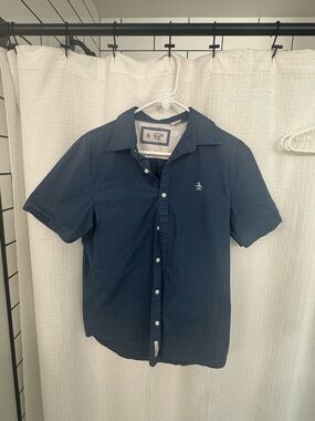 Original Penguin Short-Sleeve Button-Down Shirt in Navy